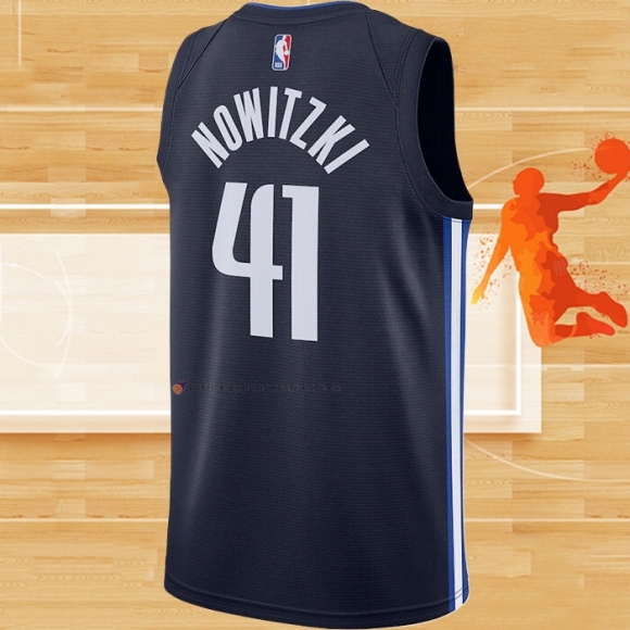 Camiseta Dallas Mavericks Dirk Nowitzki NO 41 Statement Azul