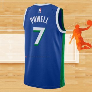 Camiseta Dallas Mavericks Dwight Powell NO 7 Ciudad 2022-23 Azul