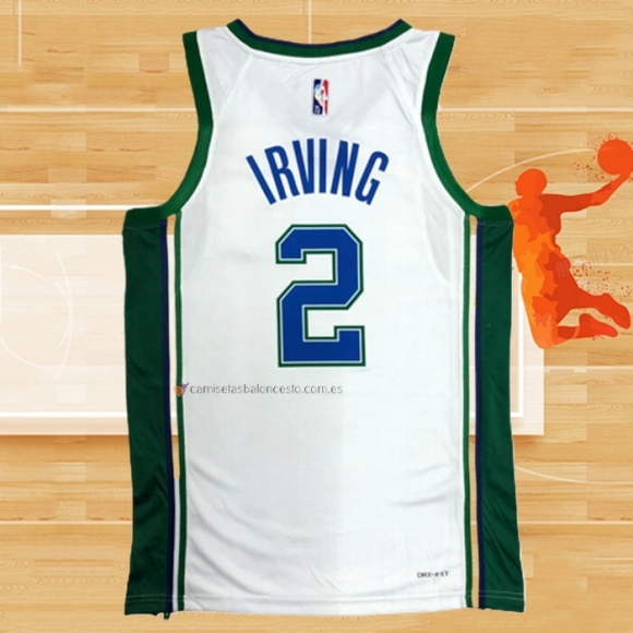 Camiseta Dallas Mavericks Kyrie Irving NO 2 Ciudad Blanco