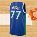 Camiseta Dallas Mavericks Luka Doncic NO 77 Ciudad 2022-23 Azul