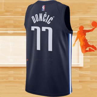 Camiseta Dallas Mavericks Luka Doncic NO 77 Statement 2019-20 Azul