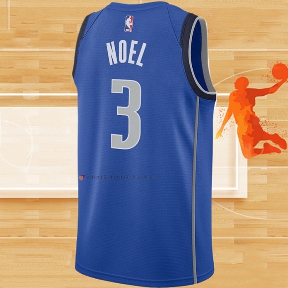 Camiseta Dallas Mavericks Nerlens Noel NO 3 Icon Azul