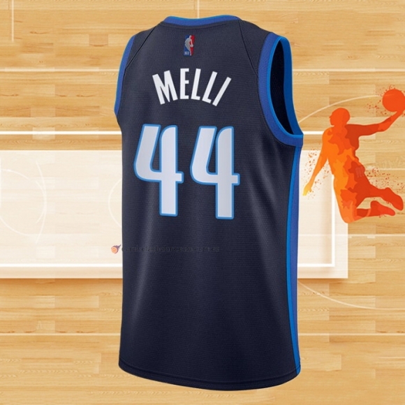 Camiseta Dallas Mavericks Nicolo Melli NO 44 Earned 2020-21 Azul