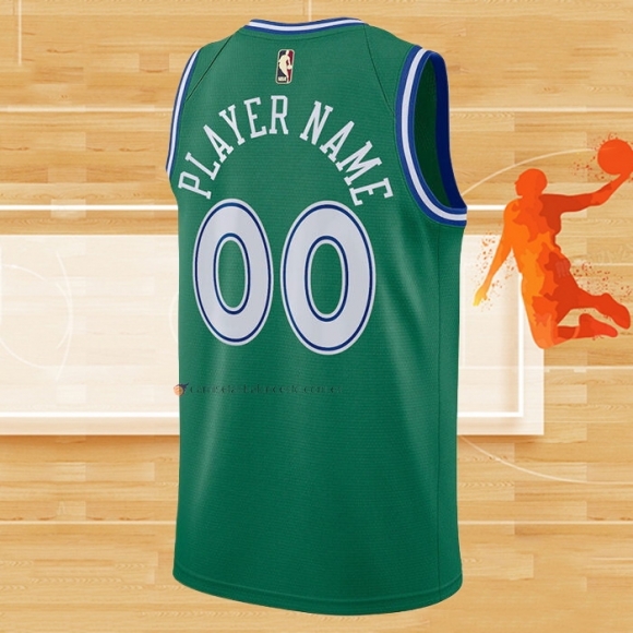 Camiseta Dallas Mavericks Personalizada Hardwood Classics 2020-21 Verde