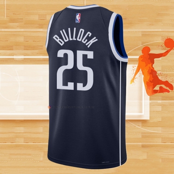 Camiseta Dallas Mavericks Reggie Bullock NO 25 Statement 2022-23 Azul