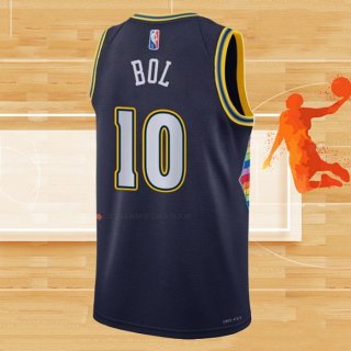 Camiseta Denver Nuggets Bol Bol NO 10 Ciudad 2021-22 Azul