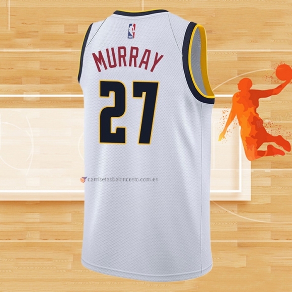 Camiseta Denver Nuggets Jamal Murray NO 27 Association Blanco