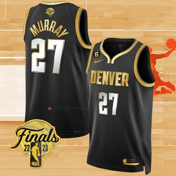 Camiseta Denver Nuggets Jamal Murray NO 27 Ciudad 2023 NBA Finals Negro