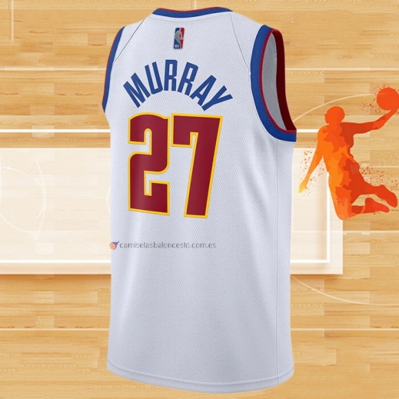 Camiseta Denver Nuggets Jamal Murray NO 27 Earned 2020-21 Blanco