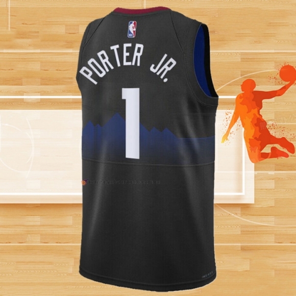 Camiseta Denver Nuggets Michael Porter JR. NO 1 Ciudad 2023-24 Negro