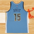 Camiseta Denver Nuggets Nikola Jokic NO 15 Mitchell & Ness 2016-17 Azul