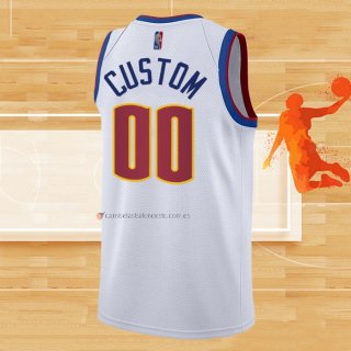 Camiseta Denver Nuggets Personalizada Earned 2020-21 Blanco