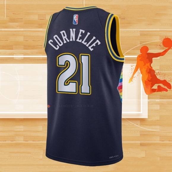 Camiseta Denver Nuggets Petr Cornelie NO 21 Ciudad 2021-22 Azul