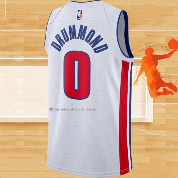 Camiseta Detroit Pistons Andre Drummond NO 0 Association Blanco