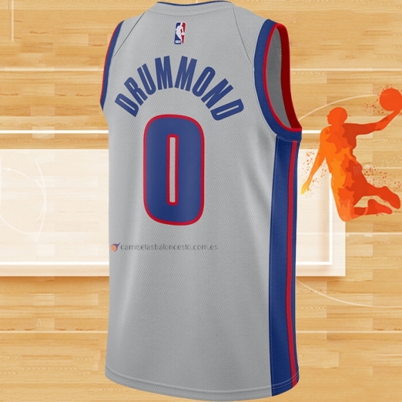 Camiseta Detroit Pistons Andre Drummond NO 0 Statement Gris