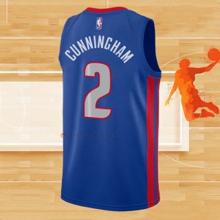 Camiseta Detroit Pistons Cade Cunningham NO 2 Ciudad 2020-21 Azul