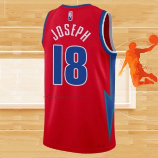 Camiseta Detroit Pistons Cory Joseph NO 18 Ciudad 2021-22 Rojo