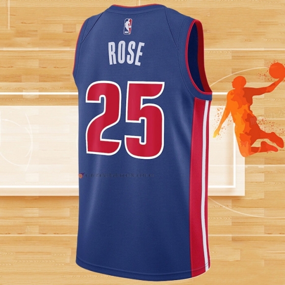 Camiseta Detroit Pistons Derrick Rose NO 25 Icon 2018-19 Azul