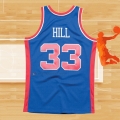 Camiseta Detroit Pistons Grant Hill NO 33 Hardwood Classics Throwback Azul