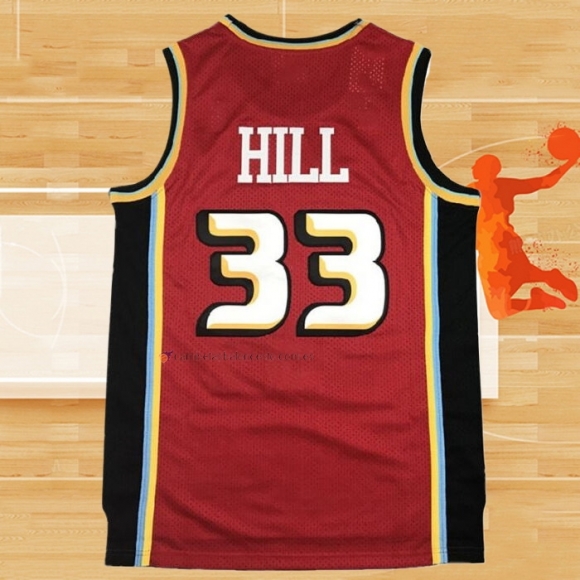 Camiseta Detroit Pistons Grant Hill NO 33 Retro Rojo