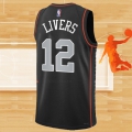 Camiseta Detroit Pistons Isaiah Livers NO 12 Ciudad 2023-24 Negro