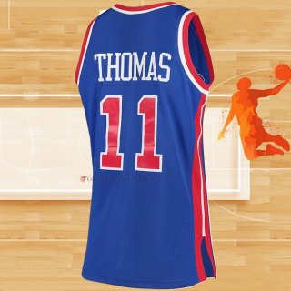 Camiseta Detroit Pistons Isaiah Thomas NO 11 Mitchell & Ness 1988-89 Azul