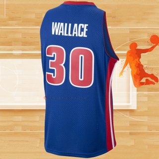 Camiseta Detroit Pistons Rasheed Wallace NO 30 Mitchell & Ness 2003-04 Azul