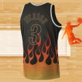 Camiseta Philadelphia 76ers Allen Iverson NO 3 Flames Negro