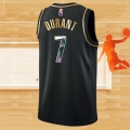 Camiseta Golden Edition Brooklyn Nets Kevin Durant NO 7 2021-22 Negro