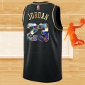 Camiseta Golden Edition Chicago Bulls Michael Jordan NO 23 2021-22 Negro