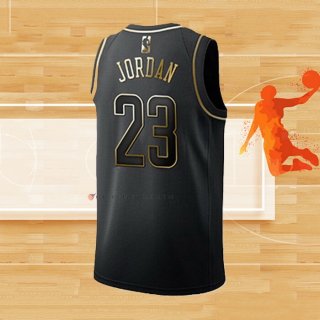 Camiseta Golden Edition Chicago Bulls Michael Jordan NO 23 Negro