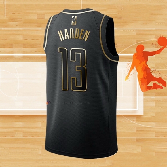 Camiseta Golden Edition Houston Rockets James Harden NO 13 Negro