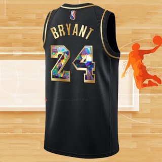 Camiseta Golden Edition Los Angeles Lakers Kobe Bryant NO 24 2021-22 Negro