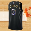 Camiseta Golden Edition Philadelphia 76ers Allen Iverson NO 3 2021-22 Negro