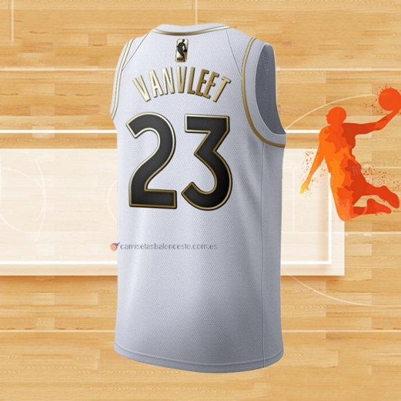 Camiseta Golden Edition Toronto Raptors Fred Vanvleet NO 23 Blanco