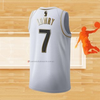 Camiseta Golden Edition Toronto Raptors Kyle Lowry NO 7 Blanco