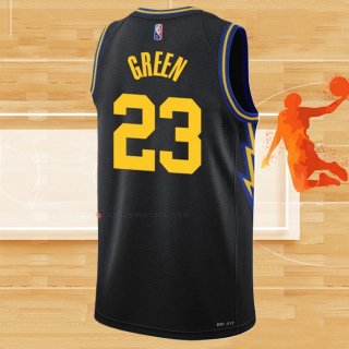 Camiseta Golden State Warriors Draymond Green NO 23 Ciudad 2021-22 Negro