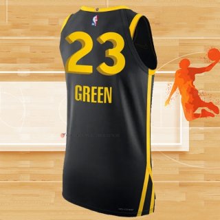 Camiseta Golden State Warriors Draymond Green NO 23 Ciudad Autentico 2023-24 Negro