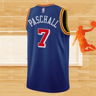 Camiseta Golden State Warriors Eric Paschall NO 7 75th Anniversary Azul