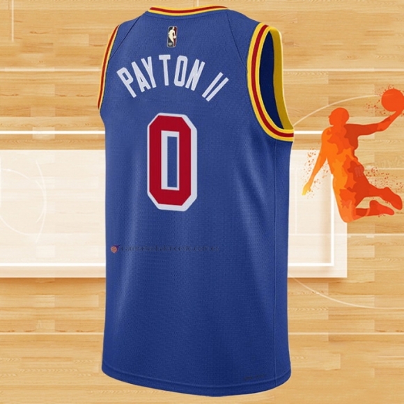 Camiseta Golden State Warriors Gary Payton II NO 0 75th Anniversary Azul