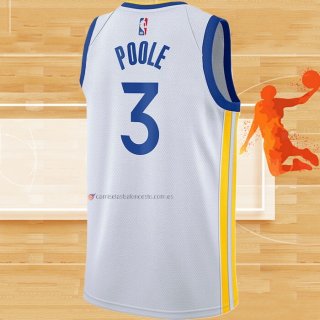 Camiseta Golden State Warriors Jordan Poole NO 3 Association Blanco