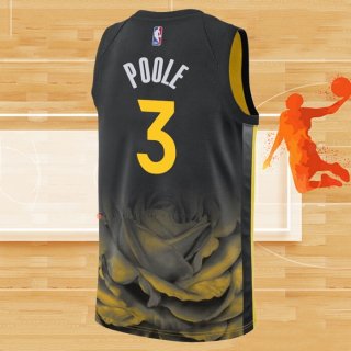 Camiseta Golden State Warriors Jordan Poole NO 3 Ciudad 2022-23 Negro