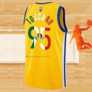 Camiseta Golden State Warriors Juan Toscano-Anderson NO 95 2022 Statement Royal Special Mexico Edition Oro