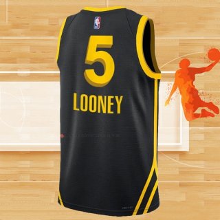 Camiseta Golden State Warriors Kevon Looney NO 5 Ciudad 2023-24 Negro