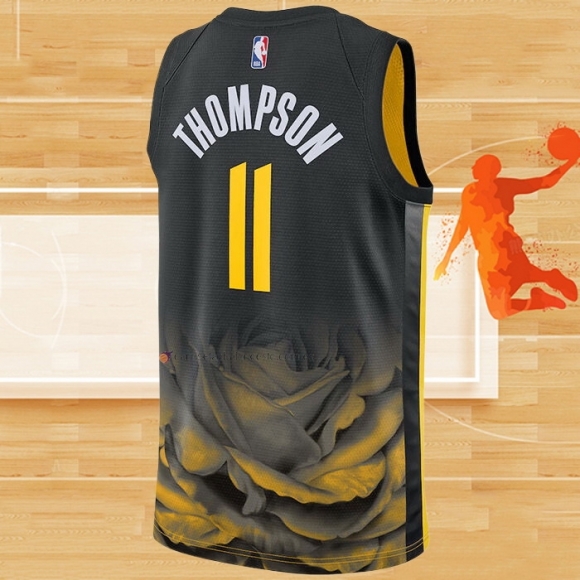 Camiseta Golden State Warriors Klay Thompson NO 11 Ciudad 2022-23 Negro