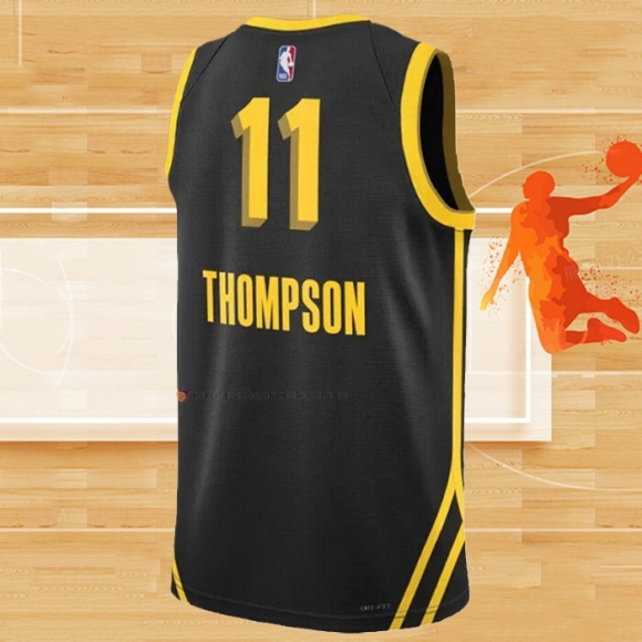 Camiseta Golden State Warriors Klay Thompson NO 11 Ciudad 2023-24 Negro