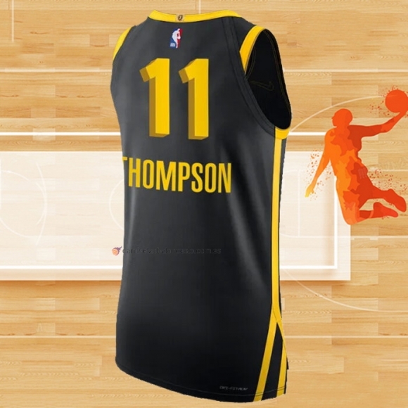 Camiseta Golden State Warriors Klay Thompson NO 11 Ciudad Autentico 2023-24 Negro