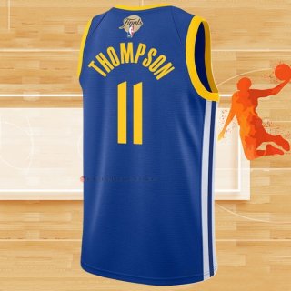 Camiseta Golden State Warriors Klay Thompson NO 11 Icon 2022 NBA Finals Azul