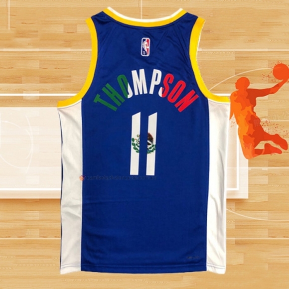 Camiseta Golden State Warriors Klay Thompson NO 11 Icon Royal Special Mexico Edition Azul