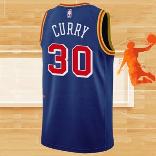 Camiseta Golden State Warriors Stephen Curry NO 30 75th Anniversary Azul